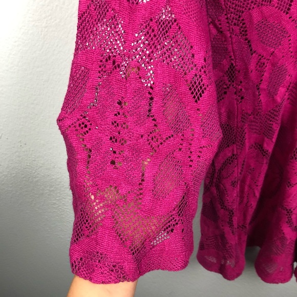 Nightcap Priscilla Crochet Lace Mini Dress Fuchsia - Picture 8 of 8